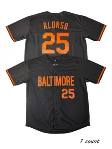 Men's Baltimore Alonso 25 Baseball Apparel Jersey, Comfortable Breathable Quick-Dry Sportswear, Casual Loose Fit for Spring Summer