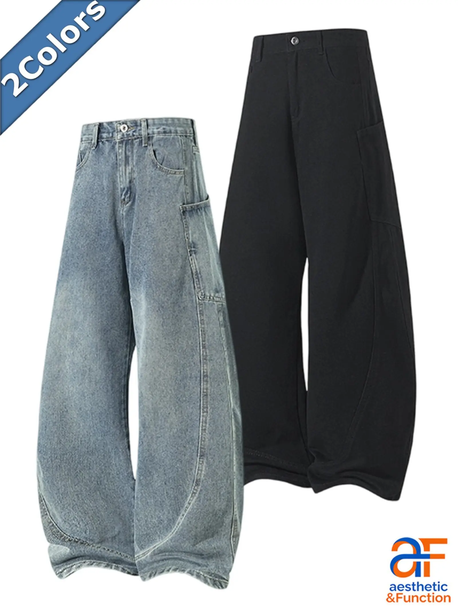Men's Heavyweight Denim Jeans - Super Baggy Curve-Cut, Textured Sturdy Fabric, Multi-Pocket Tactical Utility Pants, High Rise Full-Length, Machine Washable Menswear for Hiking, Casual Wear, 2-Colors, Tactical Pants, Loose Fit, Aesthetic, Classic men, Stre