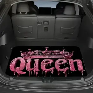 1pc Queen Crown Car Trunk Mat - Pink Drip Design, Wear-Resistant & Scratch-Proof Protection, Easy-to-Clean Material, Fit for All Vehicles, Perfect Gift for Birthdays & Anniversaries, Stylish Interior Decoration Accessory, Vehicle Protection