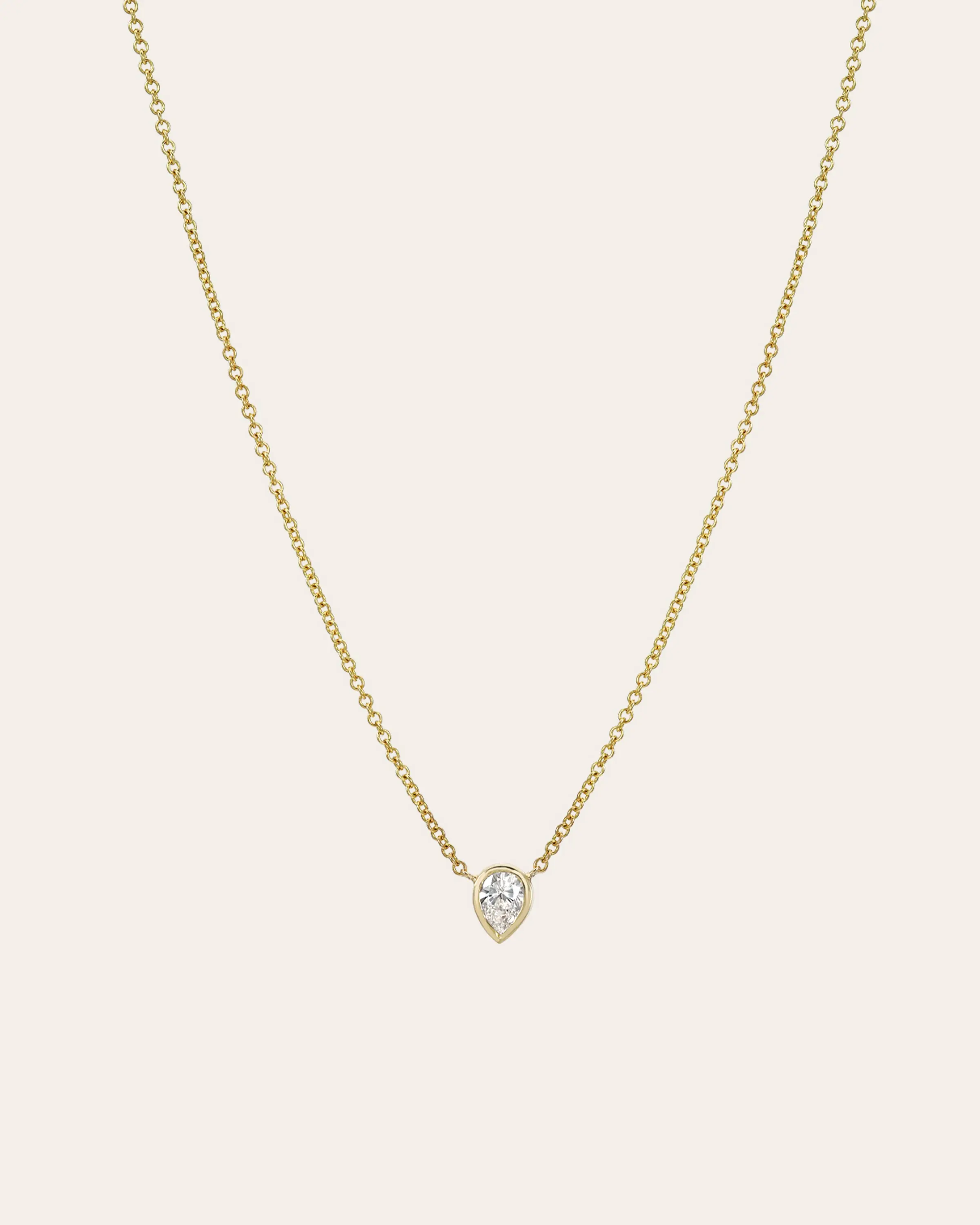 Pear Diamond Bezel Necklace Pear Diamond Bezel Necklace