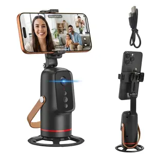 Smart Auto Face Tracking Phone Holder with Gesture Control, 360° Rotation Body Camera Mount, Tracking Tripod for Live Stream Vlog Video, Selfie Phone Stand Accessories