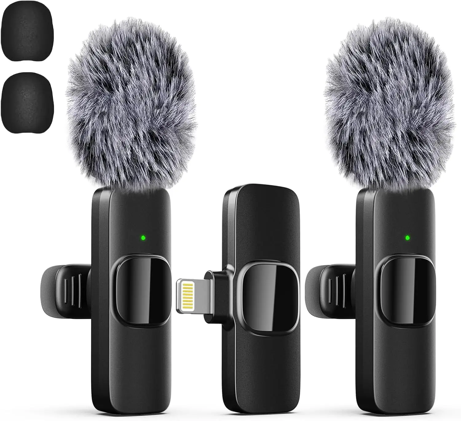 Professional Wireless Lavalier Lapel Microphone for iPhone, Mini Video Recording Mic for Interview Video Podcast Vlog YouTube & Livestream, Noise Reduction, Plug & Play (Lightning Port)