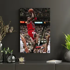 Michael Jordan Mid-Air Jumper Photo Print, Chicago Bulls 23 Legend Poster, Vintage NBA Action Shot Wall Art