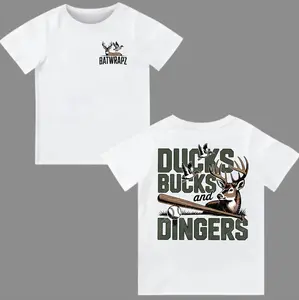 Ducks Bucks And Dingers Graphic Youth Shirt, Funny Hunting Baseball Tee, Deer Duck Hunter Baseball Lover Shirt, Outdoor Sports Fan Gift, Casual Hunting Lifestyle Shirt, Youth Outdoor Clothing, Available In Sizes XS–XL