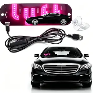 LED Light Sign for Car, Taxi Sign Light Windshield Led Sign Car LED Decal with Suction Cups USB Plug for Cars, Trucks, SUVs,Driver Accessories