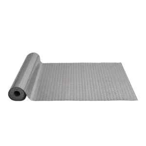 Garage Floor Mat 4.9x19ft Vinyl Garage Flooring Roll Anti-Slide Diamond Texture Gray Garage Mats for Under Car 93 sqft Covering Space DIY PVC Garage Floor Mat for Gyms Boats Car Trailer