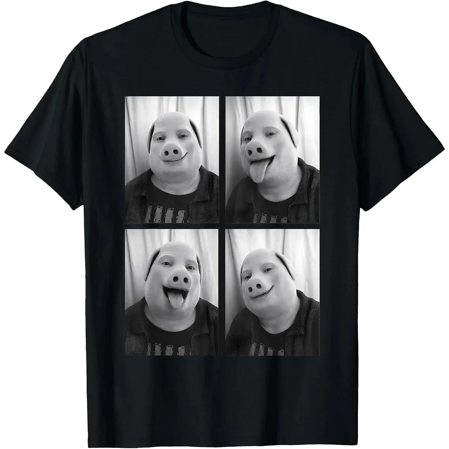 John Pork Photobooth Selfie Meme Funny Brainrot Unhinged T-Shirt Women Men Unisex Cotton Clothing Streetwear