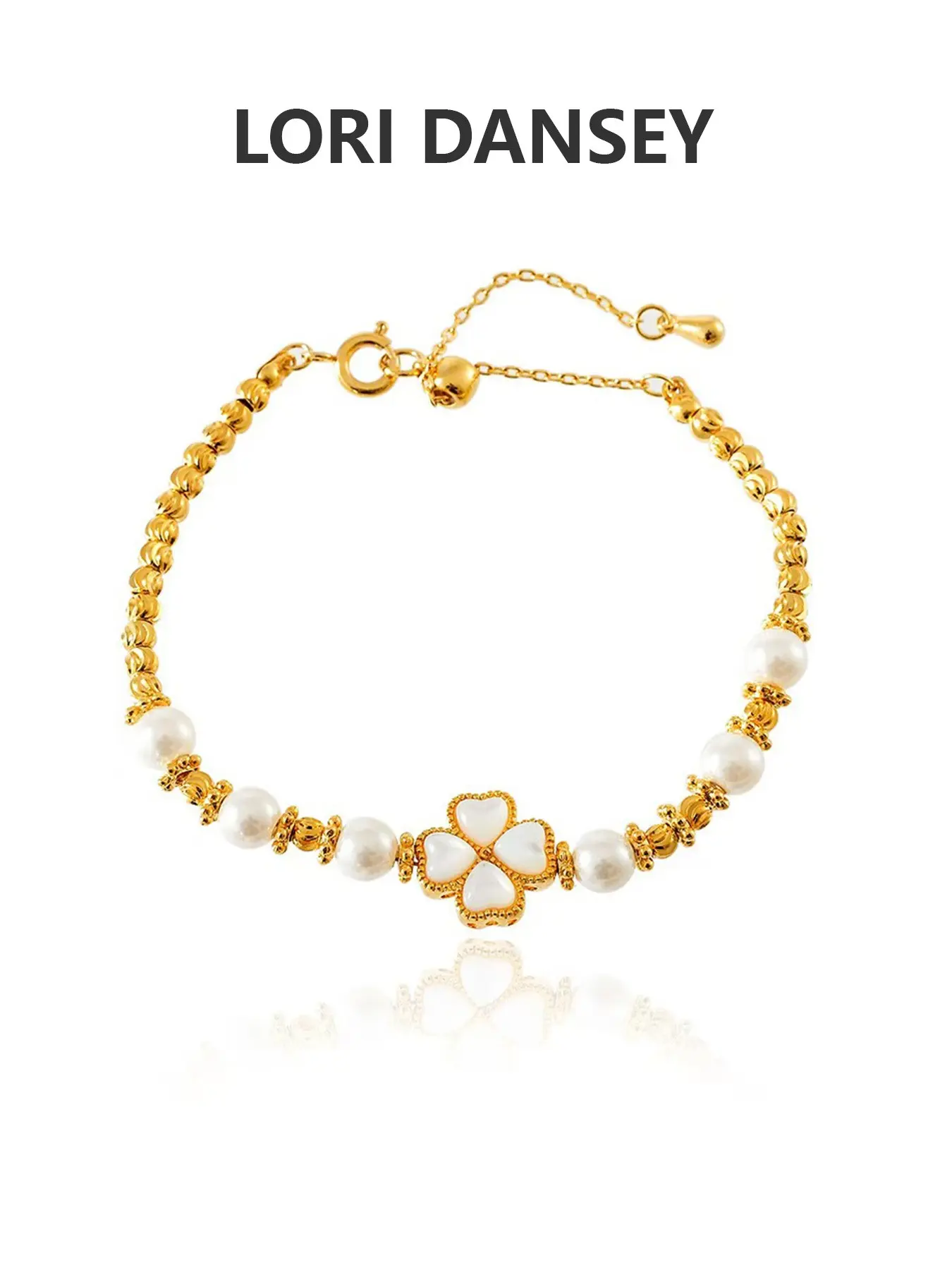 Elegant Four-Leaf Clover Pearl Bracelet, Chain & Mother-Of-Pearl Pendant, Versatile High-Quality Accessory for New Year, Exquisite Trendy Bracelet