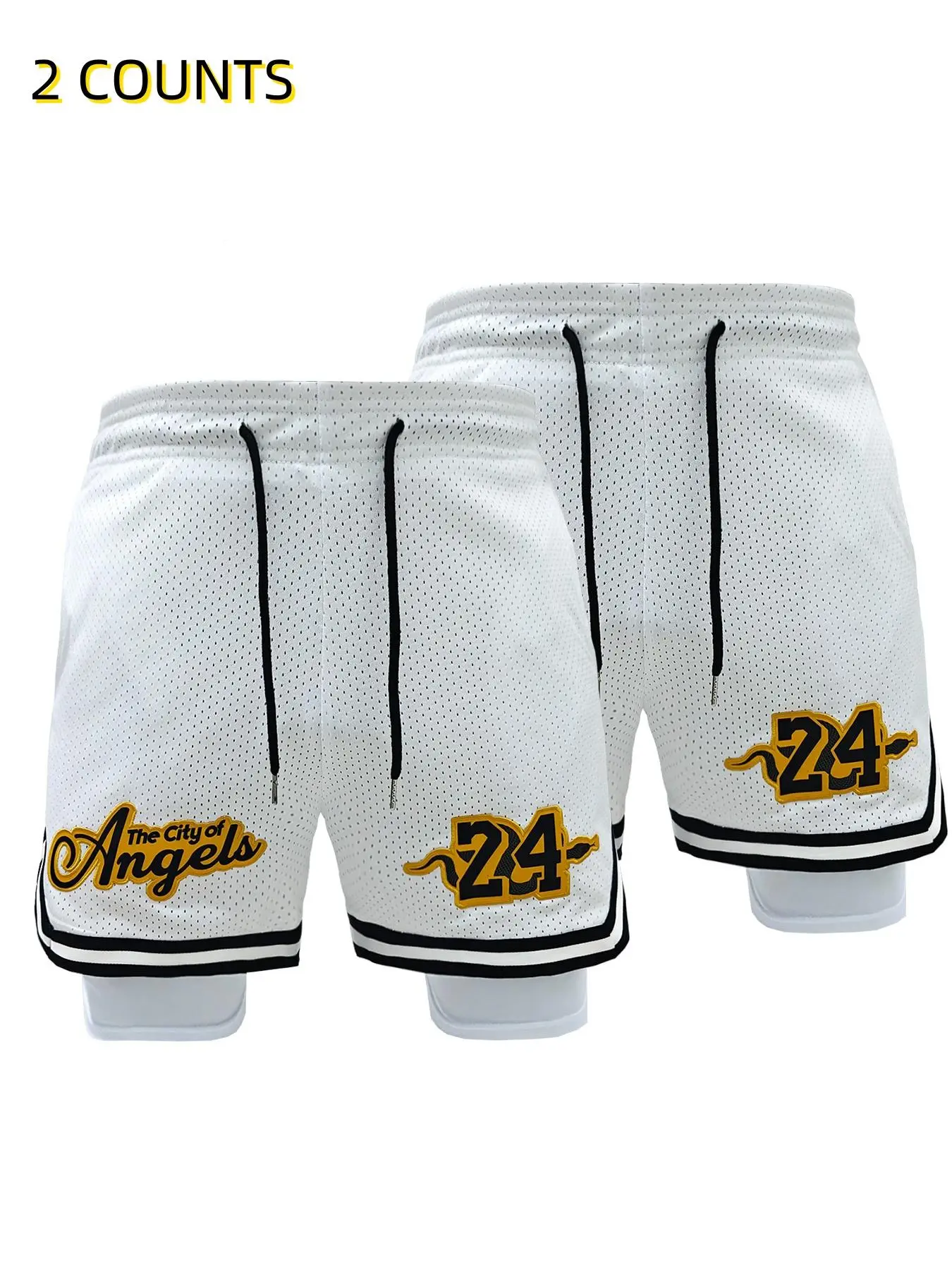 Men's Letter & Number Embroidery Drawstring Waist Basketball Shorts, Breathable Quick Drying Athletic Shorts, Loose Casual Outdoor Gym Shorts, Athleisure Style Bottoms, Activewear Clothing