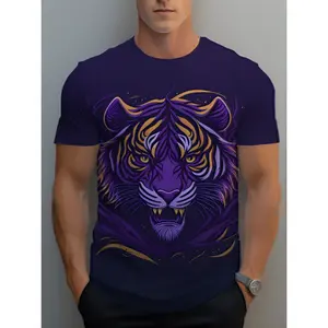 Contemporary MenS Tee with a Lively Design - Short-Sleeved And Ideal for Outdoor Activities, Showcasing a Striking And Creative Graphic Print, Suitable for Daily Use And Travel, Merging Comfort with a Chic, Minimalist Look