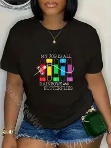 100% Cotton My Job Is All Rainbows & Butterflies Lab Tech Phlebotomist T-Shirt