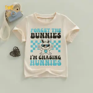 Kids Toddler Boys Girls Easter Shirt Short Sleeve Forget The Bunnies I'm Chasing Hunnies Funny T-shirt Top