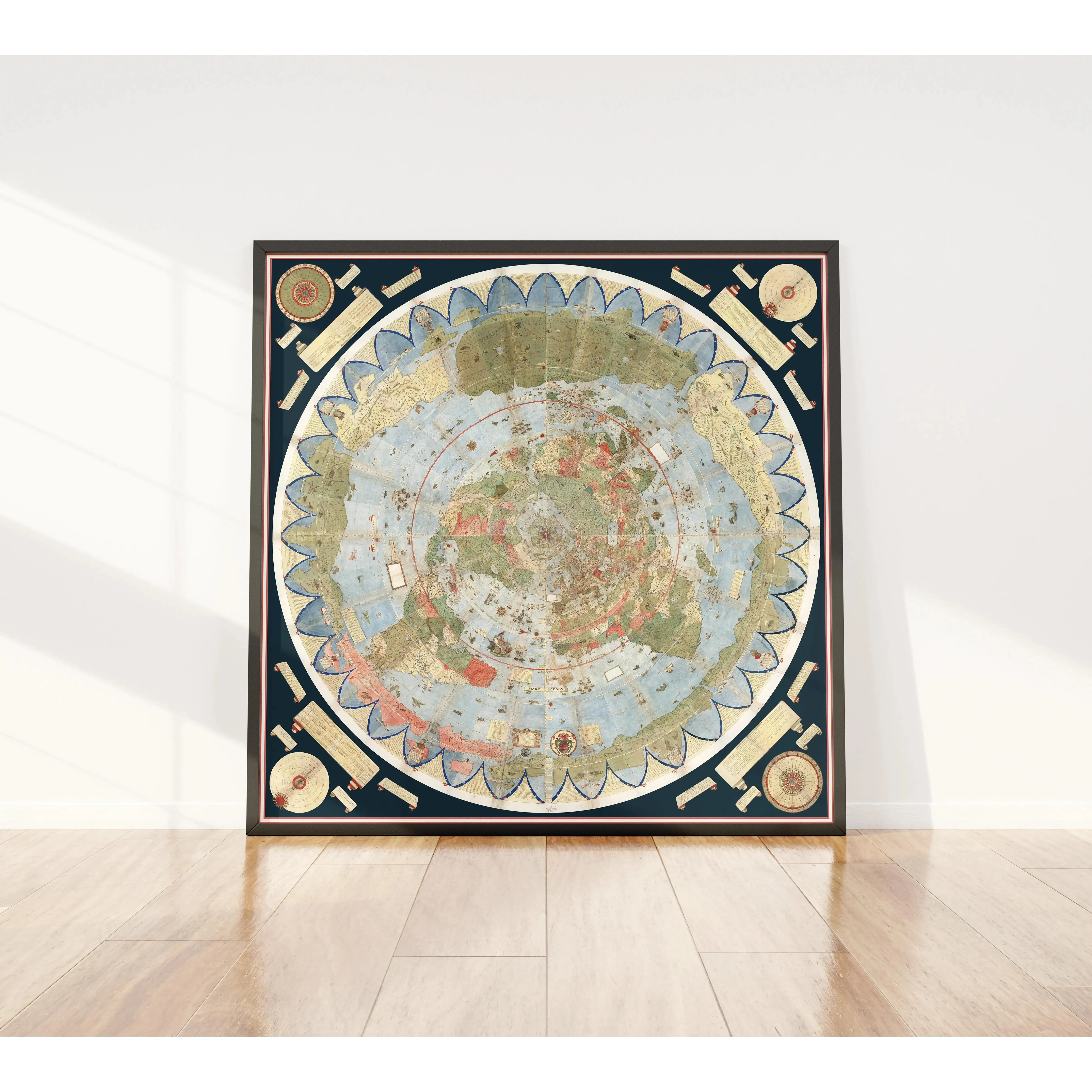 1587 Urbano Monte Historic World Map Print - Unframed Vintage Home Decor Poster, Matte Paper, Museum-Quality Inks, Artistic Ornament, Gift for Room Decoration
