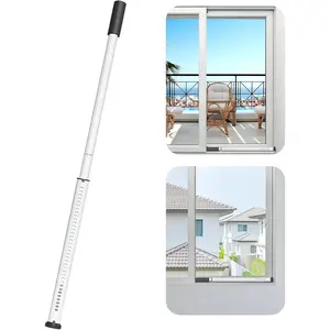 Sliding Door Security Bar,Heavy Duty Sliding Patio Door Lock Bar, 20-50inch Adjustable Multi-use Window Security Bars, Sliding Door Stopper,White,1Pack