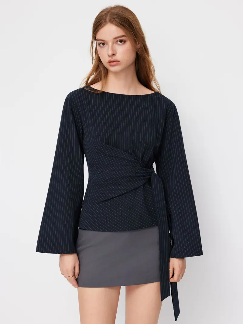 Asymmetrical Neck Knotted Mini Dress - TikTok Shop