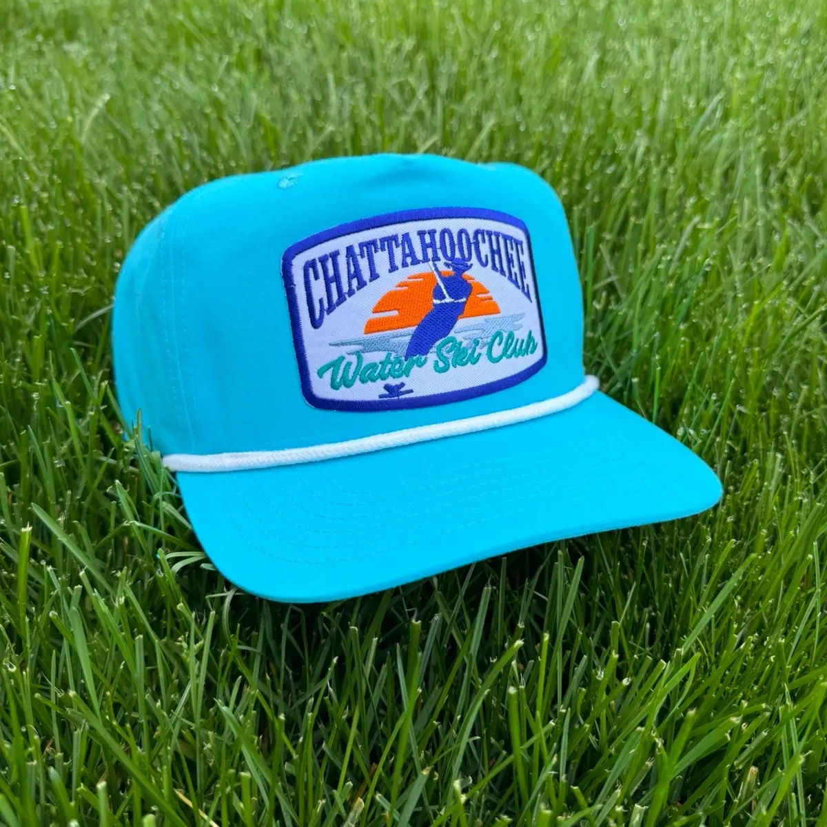 Chattahoochee Water Ski Club Blue/White Grandpa Hat Adjustable Strap Closure Uv Protection