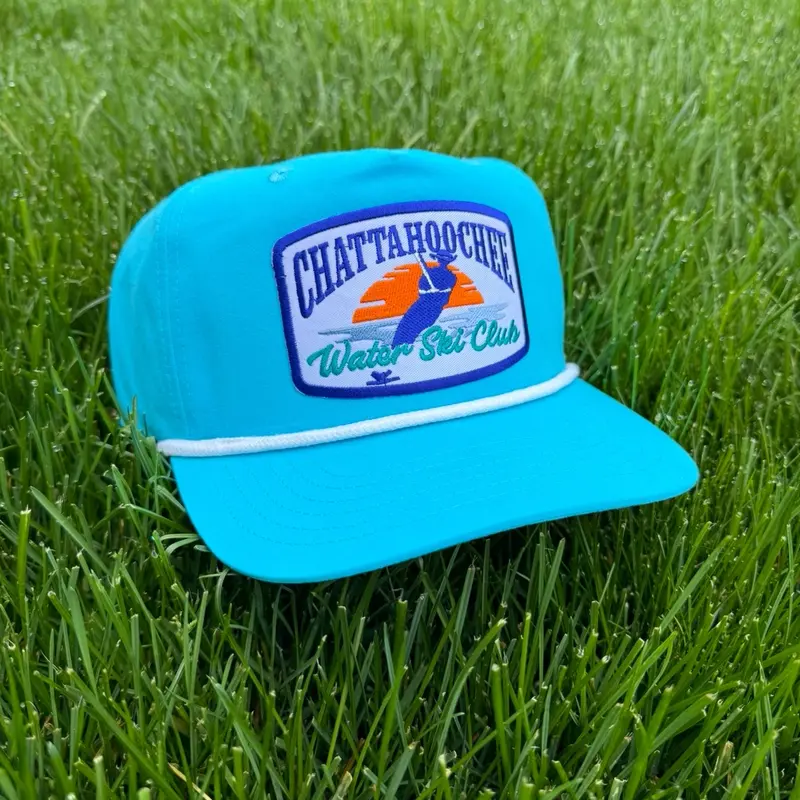 Chattahoochee Water Ski Club Blue/White Grandpa Hat Adjustable Strap Closure Uv Protection