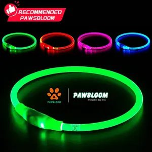 Led Light up Dog Collar, Waterproof USB Rechargeable Flash Dog Necklace Light, Pet Safety Collar Makes Your Beloved Dogs Be Seen at Night for Small Medium Large Dogs