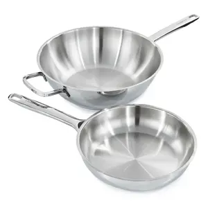 BergHOFF DiNA Helix 2pc Recycled 18/10 Stainless Steel Stir Fry Cookware Set