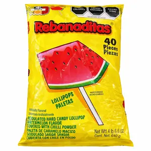 CP Rebanaditas de Sandia con Chile with Chili 40 Count Mexican Candy Sweet Snack Dulces Mexicanos