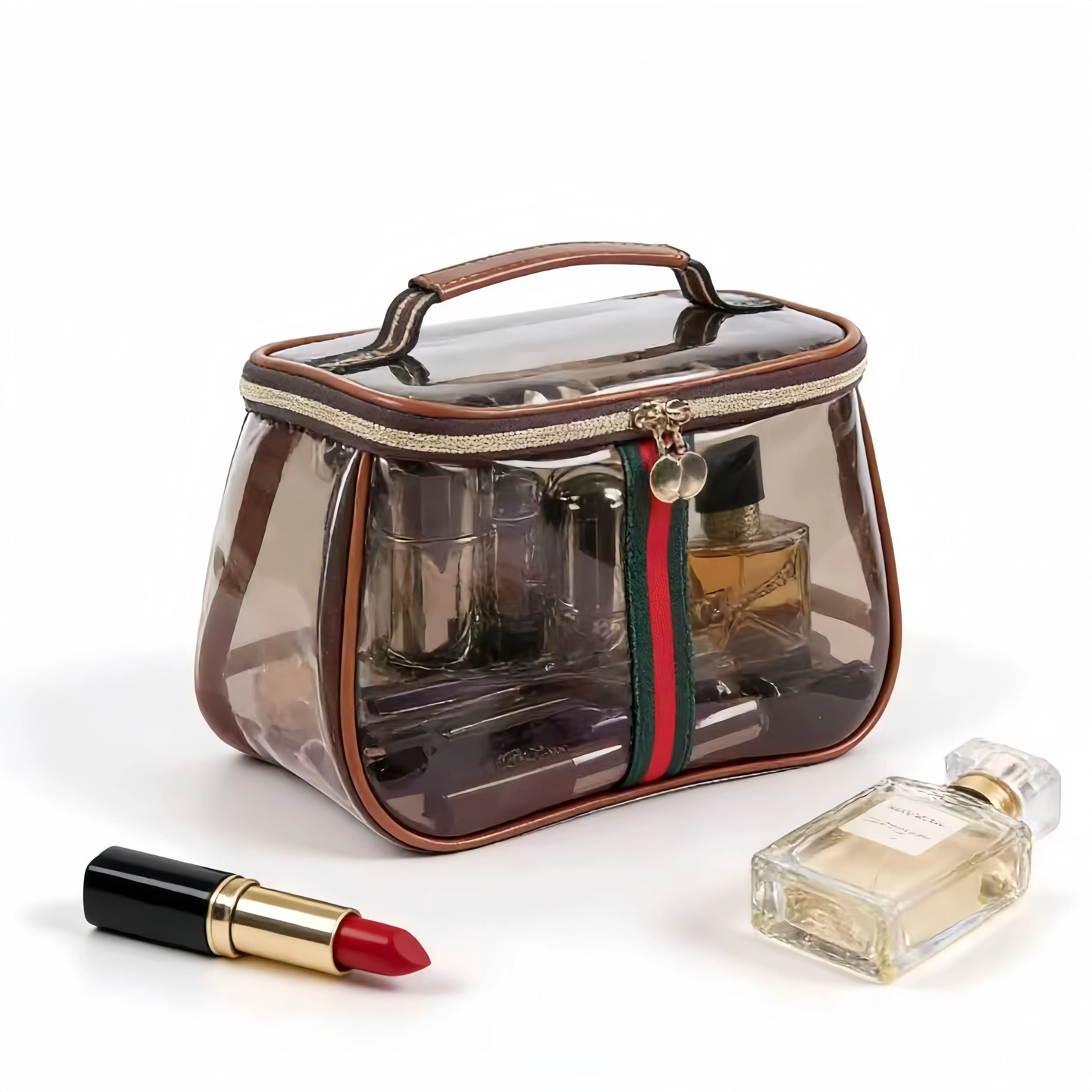 Transparent cosmetic storage bag, convenient handheld bag for parties and travel, suitable for storing towels and toiletries, can also serve as a small gift