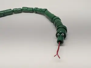 Socket Snake Sculpture - Contemporary Art Hand-Made with Sockets, Fully Flexible Body Unique Design Durable Automotive Urethane Finish 2x2x27 Inches
