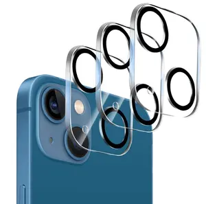 【3 Pack】 Tempered Glass Camera Lens Protector for iPhone 13 6.1" & iPhone 13 Mini 5.4", Ultra HD, 9H Hardness, Anti-Scratch, Case Friendly, Easy to Install [No Affect on Night Shots]