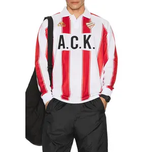 Kappa Authentic Oden Long Sleeve Jersey in White & Red