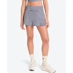 Ruffle Skort in Navy Gingham