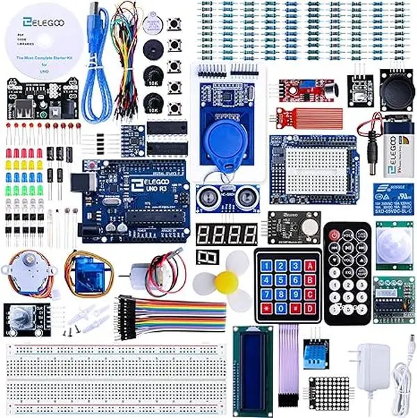212 MAIN A-Sonic XS71071 UNO R3 Complete Starter Kit for Beginners, 200+ Parts, Included Tutorial, Compatible with Arduino IDE (Single Board Computer Project Kit)