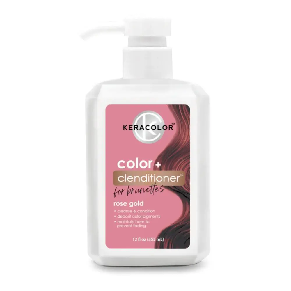 Keracolor Color + Clenditioner 3-in-1 Haircare Cleanser - Brunettes' Sulfate-Free Shampoo, Nourishing Conditioner with Coconut Oil & Shea Butter, 12oz Cleansing, Silky Hue-Boosting Formula