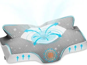 Elviros Cervical Memory Foam Pillow – Ergonomic Contour Pillow for Neck and Shoulder Pain, Orthopedic Support for Side, Back, and Stomach Sleepers – Gray