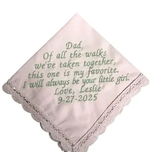Father of the Bride Wedding Handkerchief Embroidered