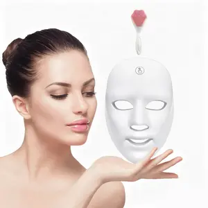 2027 New LED Facial Mask, Seven Colors LED Beauty Device, Rechargeable, Home Use, Brightening Light Therapy Mask, Ideal Gift, Includes Cleansing Brush