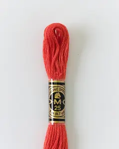 DMC Embroidery Stranded Thread - Six-Strand Embroidery Floss - 350 - Vermillion