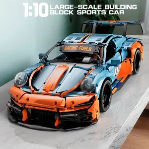 Vibrant 1:10 Porsche 911 Building Set – PCS DIY Sports Car Model Kit, Collectible Racing Vehicle Building Blocks, STEM Display Project Gift for Teens & Adults, Desk Decor for Car Enthusiasts