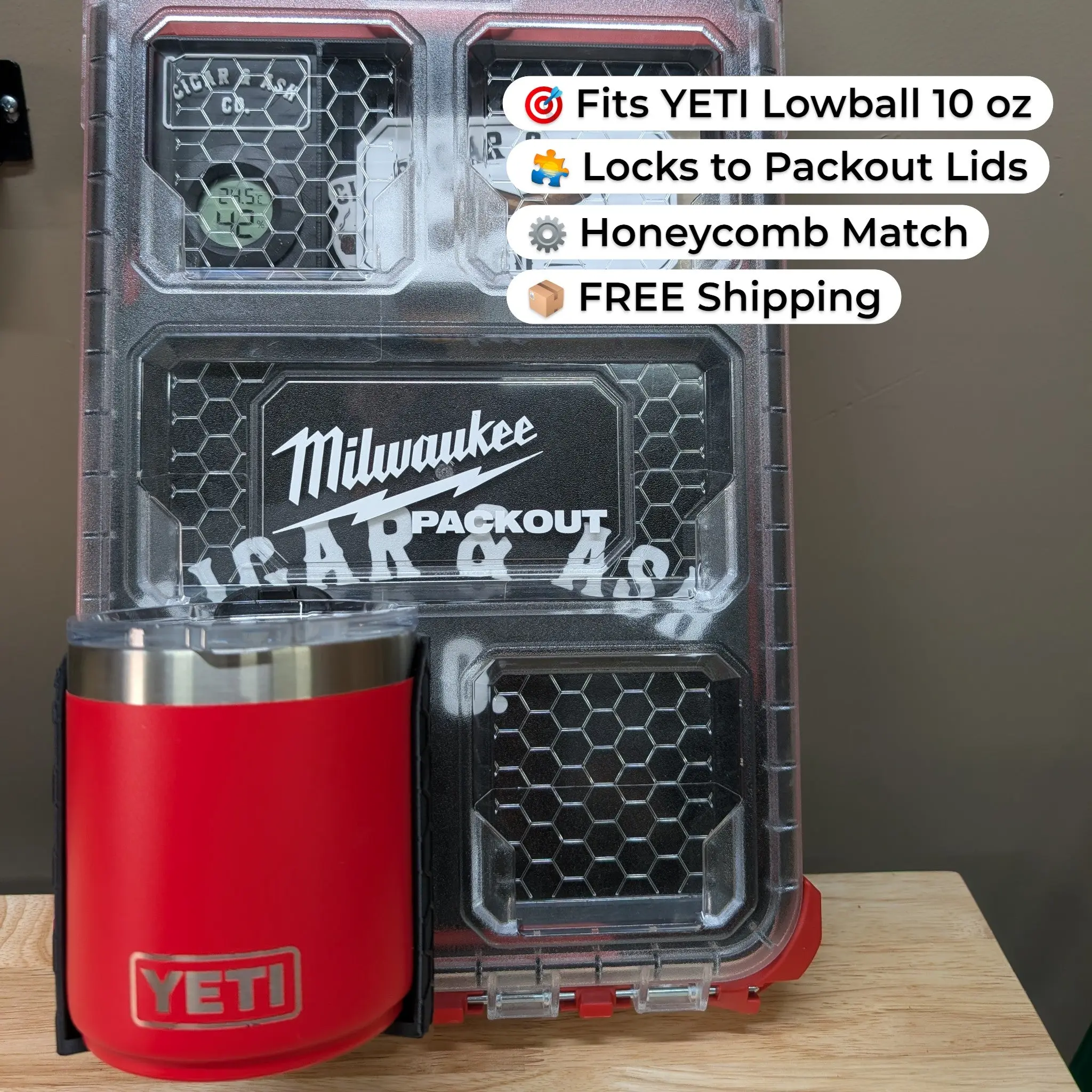 YETI Lowball Tumbler Mount for Milwaukee Packout