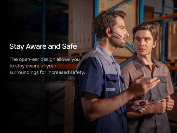 SHOKZ OpenComm2 - Open-Ear Bone Conduction Headphones, Wireless Bluetooth Computer Headsets with Noise Canceling Mic and Mute Button for Work, Call, Meeting, 16 Hours Talk Time for Mobile & PC, Black