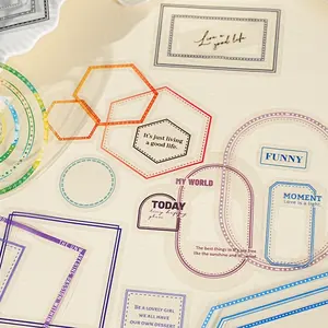 Yi Bird Seven Color Frame Shadow Series Sticker Pack, 6 Designs, Decorative Wall Art Decals, Perfect for Home Decoration