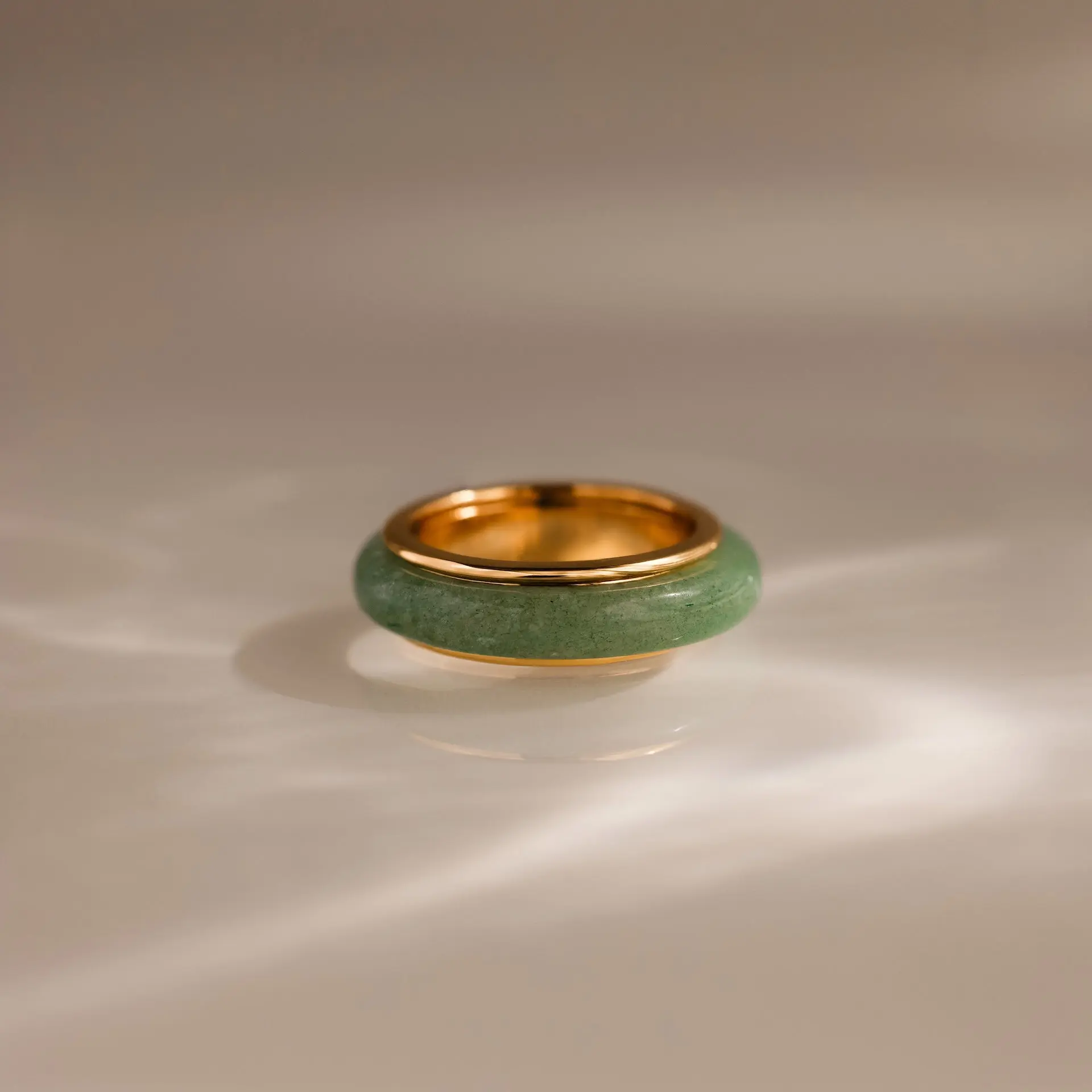 Haven Jade Spinner Ring by Caitlyn Minimalist - Chunky Green Gemstone Fidget Ring - Jade Jewelry - Gift for Her
