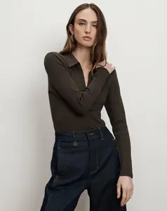 Kearney Ribbed Long Sleeve Tee Dark Umber