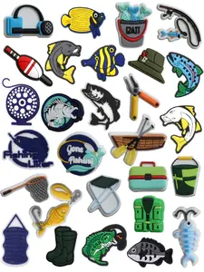 28 Pcs Fishing Theme Shoe Decorations, PVC Shoe Accessories, Party Supplies and Gifts, Fun and Stylish Footwear Ornaments, Shoe Decoration Charms