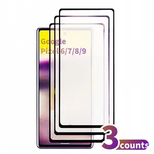 Tempered Glass Screen Protector, 3 Counts Full Coverage HD Screen Protector, Phone Accessories Compatible with Google Pixel 6 7 8 9 Pro XL