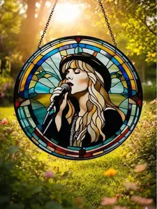 Stevie Nicks Performance Stained Glass Suncatcher, Stevie Nicks Suncatcher