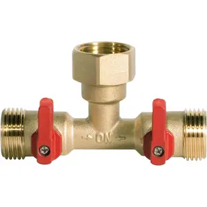 3/4"  splitter 2 way water splitter male connectors allows you to run 2 ,  quick connectors,  spigot High Pressure Garden Hose and Spray Gun female