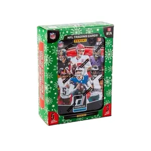 Donruss 2025 NFL Football Winter Tin Box - 5 Cards & 3 Packs of Trading Cards - Christmas Design
