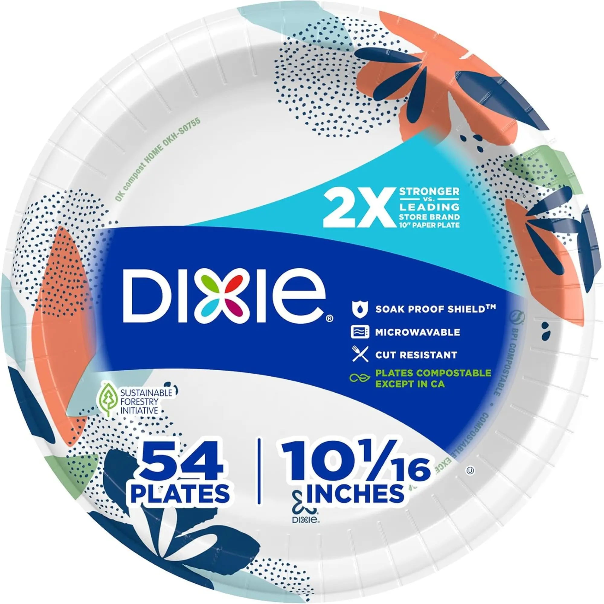 Dixie 10 Inch Large Paper Plates – 2X Stronger