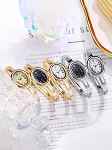 Women's Oval Mini Bracelet Watch, Roman Numeral Vintage Luxury, Quartz Analog, Mineral Glass Dial, Casual Style, All Seasons