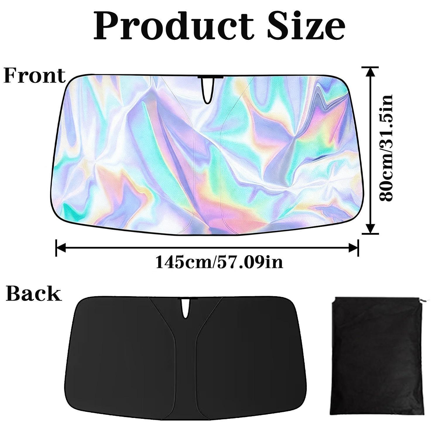 Iridescent Car Windshield Sun Shade, Foldable UV & Heat Blocker, Reflective Protector for Sedan SUV Iridescent Car Windshield Sun Shade, Foldable UV & Heat Blocker, Reflective Protector for Sedan SUV