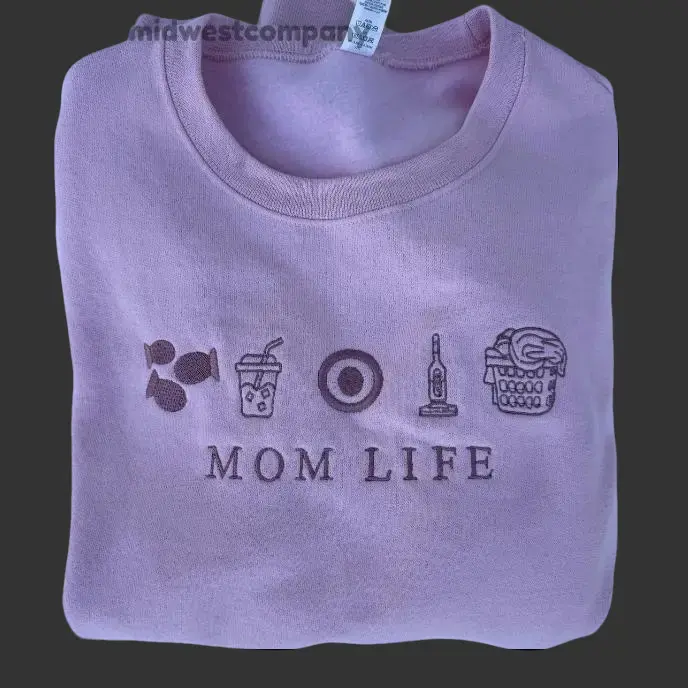 Mom Life or SAHM life Crewneck Sweatshirt - Pink or White - Casual, Cute, Perfect for School, Target, and Iced Coffee - Perfect for Mother's Day Gift